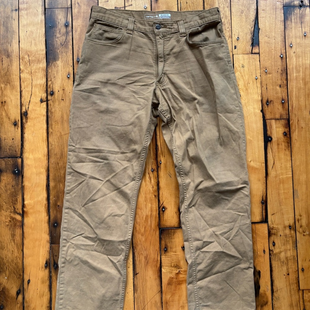 Carhartt Men’s 34x34 Rugged Flex Relaxed Fit Work Pant  Brown Distressed Read**